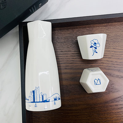 2025 최우수상 부산이즈 굿 청화백자 주병세트